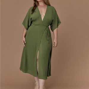 Reformation Karen dress in moss